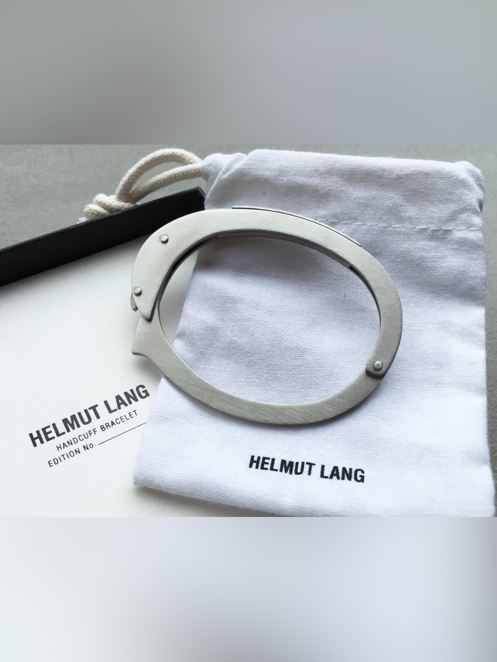 Helmut Lang Silver Handcuff Bracelet